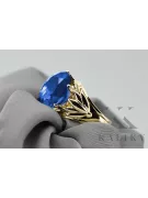 Sapphire Aur galben 8K Inel Vintage vrc029x-sp Art Deco Stil rusesc URSS sovietic